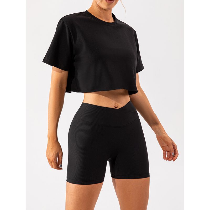 Cross Fitness Shorts Women's Outwear Seamless Tights V-Shaped Yoga Pants Summer Thin Quick-Drying Exercise Shorts