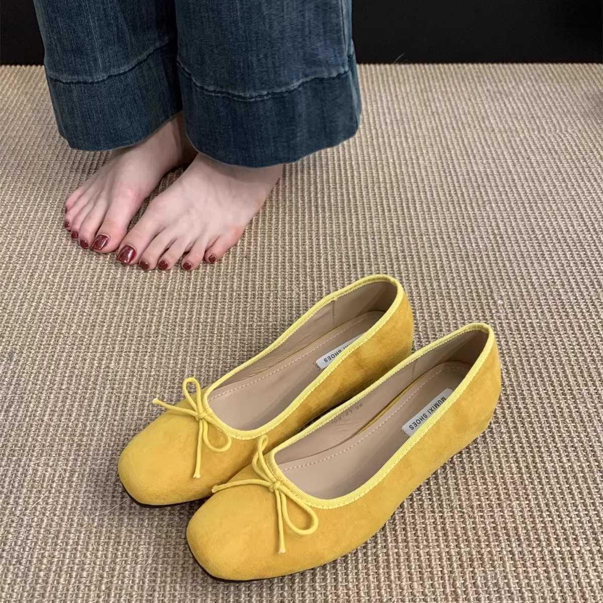 

Women s 2025 Summer Suede Low-Cut Hidden Heel Loafers with Thick Sole - Slip-On Flats for Skirts 38
