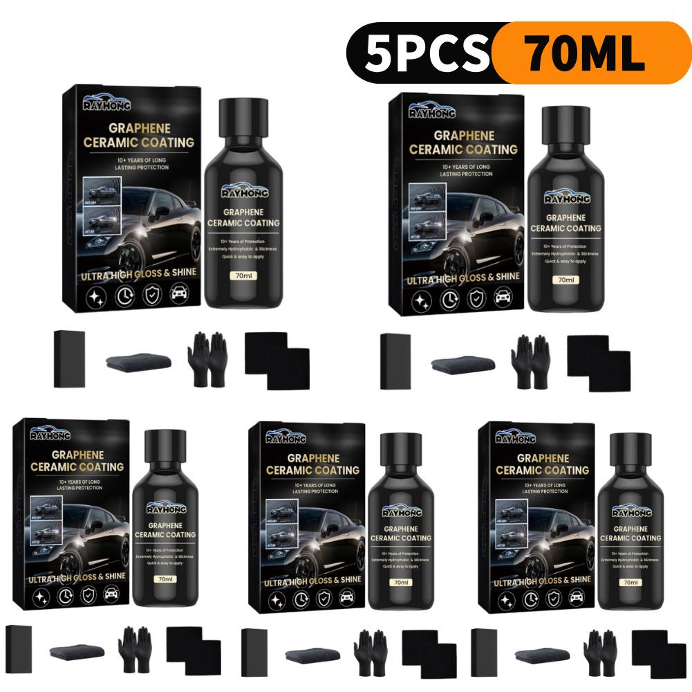 5-1PCS 70ML Nano Ceramic Graphene Coating Super Hydrophobic UV Glow Paint Protection Liquid Advanced Car Maintenance Technology