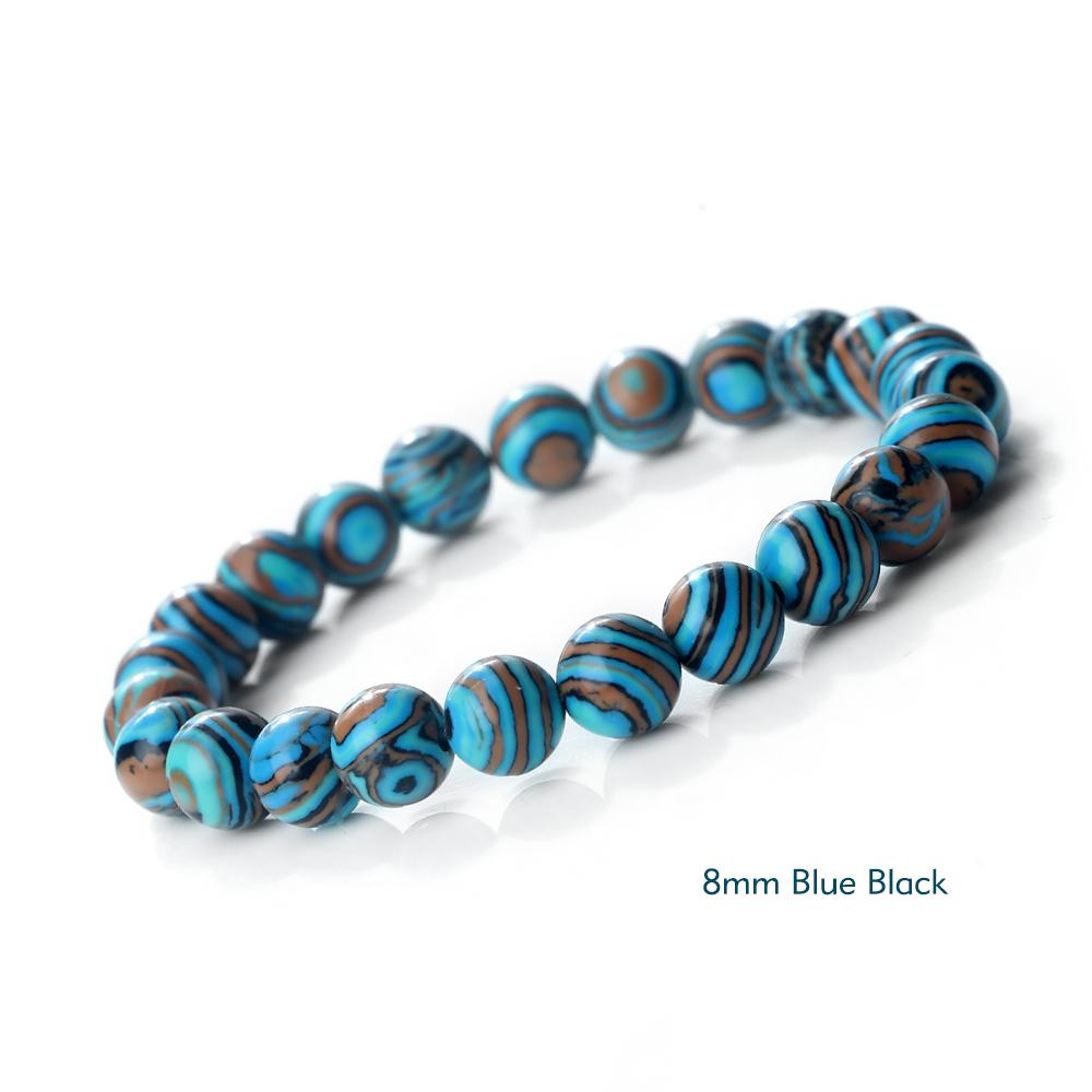 New Blue Malachite Natural Stone Bracelets Women Men Chakra Prayer Mala Buddhist Beads Bracelet Bangle Yoga Strand Charm Jewelry