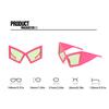 Oversized Frame Cat Eye Women's Sunglasses Personalized Trendy Hip-Hop Beach Accessories Bohemian Style Party Glasses