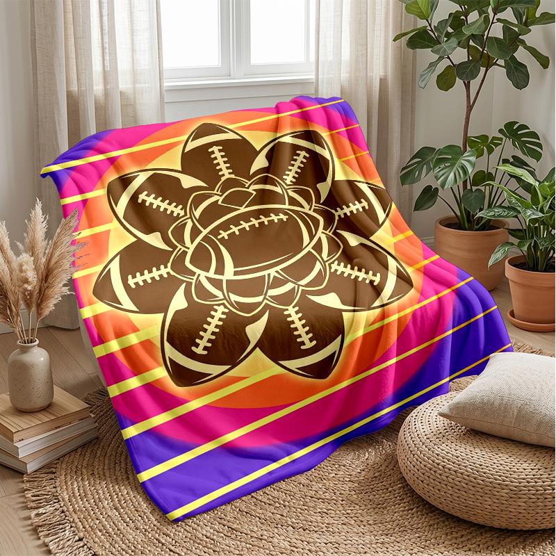 Football Legends in Action Theme blanket Lightweight Warm Flannel Blanket Decorative Throw Blanket for Home Decoration