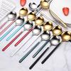 Zhishi Pink Silver Round Spoons 3-Pack
