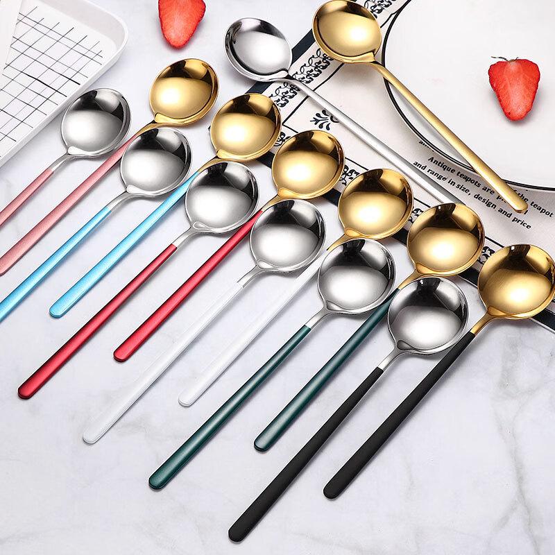 Zhishi Pink Silver Round Spoons 3-Pack
