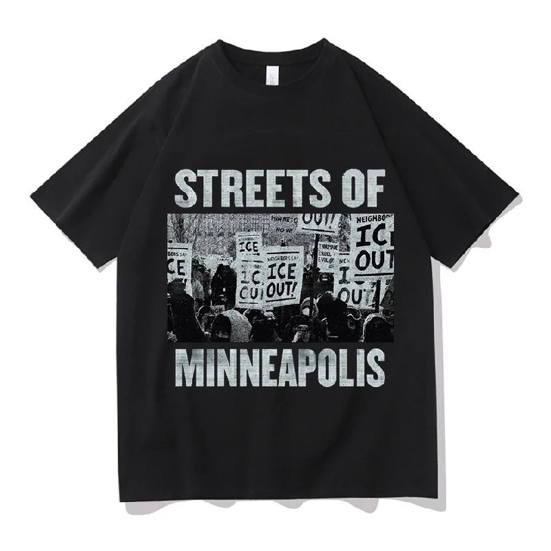 Bruce Springsteen Streets of Minneapolis T Shirt Cute Unisex Funny Animal Meme T-Shirts Trending Men s Fashion Vintage Shirt S чёрный