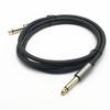 Gold-Plated Aluminum Shell 6.35mm To 6.35mm Microphone Cable, Black Leather Wire