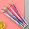 Back to school season 1Pc 0.5mm creative crystal globe gel pen cap removal fun text flower film styling pen cute stationery water-based pen