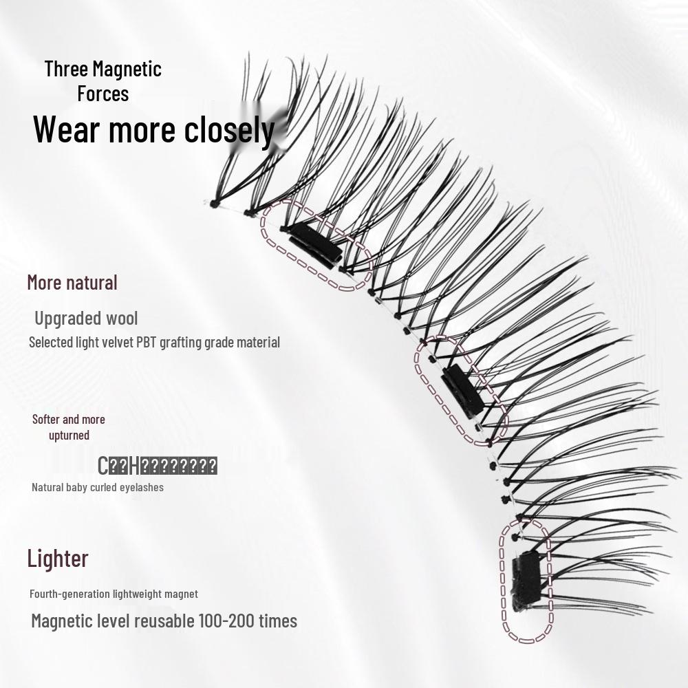 Magnetická sada umělých řas se třemi magnety bez lepidla s evropským a americkým stylingem