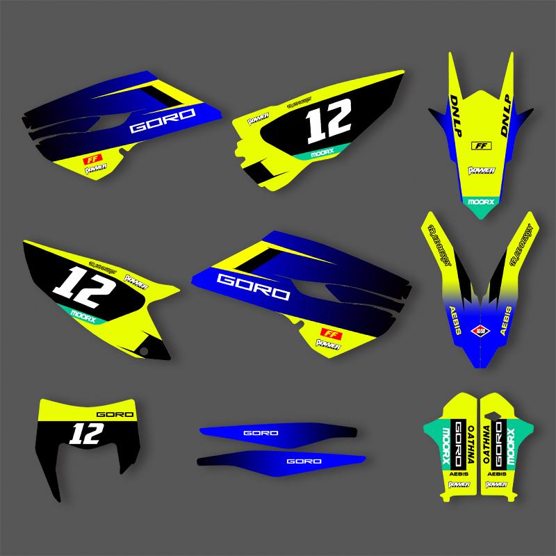 PowerZone Custom Background Graphics Decals Stickers Kit For Husqvarna 2014 2015 2016 TE FE 2014-2015 TC FC 125-450CC