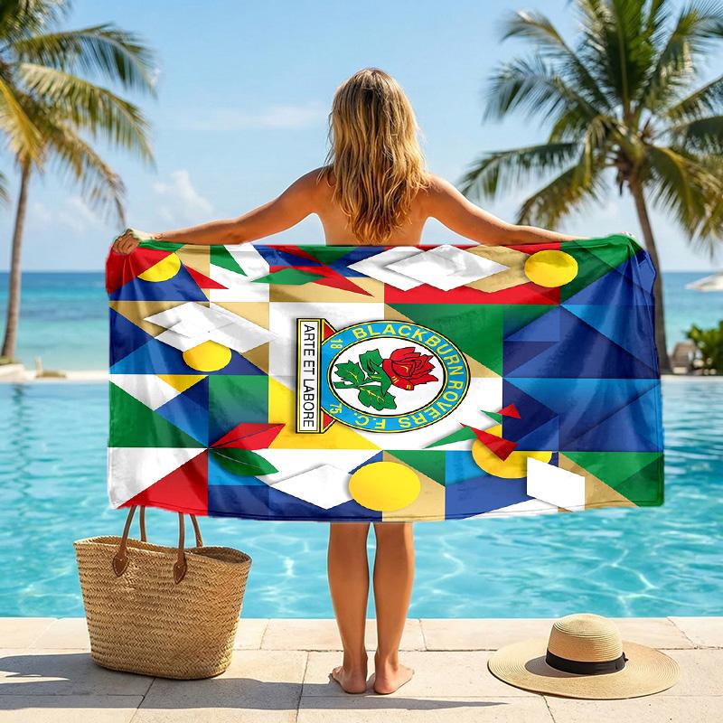 Blackburn Rovers Football Beach Towel Soft Microfiber Summer Towel Quick Dry Absorbent Towel for Beach Swimming Pool Travel
