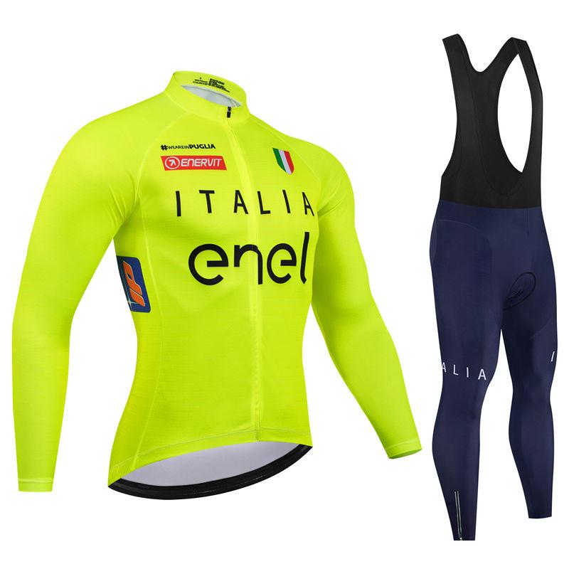 2026 Italia Pro Team Prodyšný Dlouhý Rukáv Pánský Cyklistický Dres Sada Oblečení na Horský Kolo Podzimní Cyklistické Oblečení Maillot Ropa Ciclismo