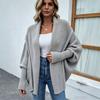 Autumn and Winter New Women's Knitted Sweater Solid Color Bat Sleeve European and American Sweater Cardigan Jacket Women