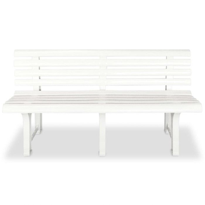 White Plastic Garden Bench - VidaXL - 145.5 Cm - Weatherproof - Easy Assembly