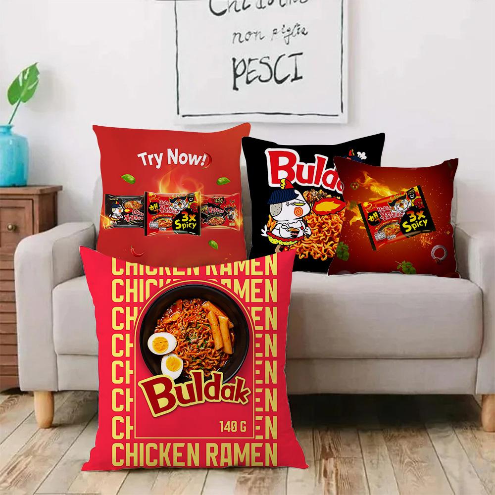 Kwaii Anime B-Buldaks Pillow Covers Cartoon Sofa Decorative Home Double-sided Printing Short Plush Cute Cushion Cover