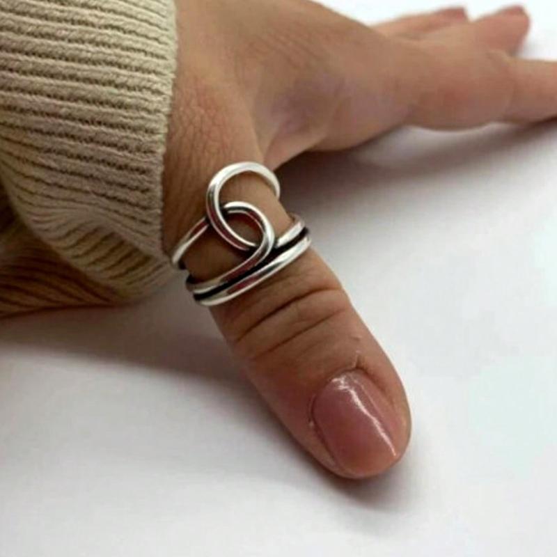 1pc Vintage Asymmetrical Multi-Layer Criss-Cross Knot Thumb Ring, Women Fashion Jewelry Suitable for Daily, Party, Gift, Casual, Beach, All Seasons