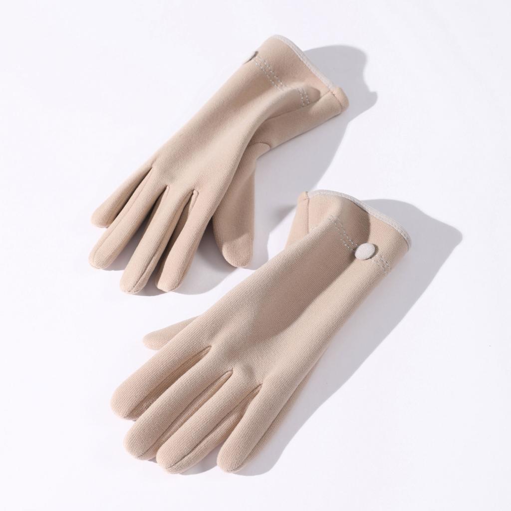 Samthandschuhe für Damen Outdoor Kältefest und Verdickt Großes Haargummi Touchscreen Mi Samt Winter Winddichte und Warme Handschuhe