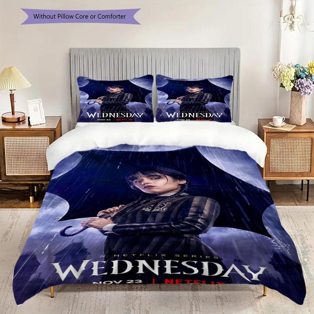 Midnight Whispers Shadows Three-piece set (1 * duvet cover + 2 * pillowcase, without core) 2D Flat Duvet cover and pillowcase Soft and comfortable