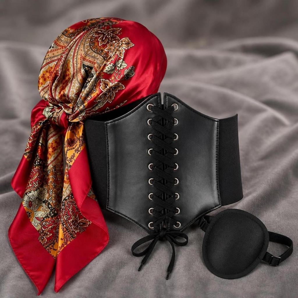 Pirate Costume Accessory Set Realistic Accessories Easy-to-Wear