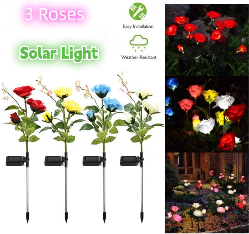 

Новое праздничное украшение, 5 роз, солнечный светодиодный светильник, ландшафтное освещение для дорожек, сада, патио, двора, лужайки, дорожки