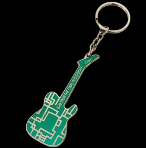 Tomoyasu Hotei 2025 GUITARHYTHM VIII TOUR -The Final in Budokan- Merchandise Metal Guitar Keychain Green