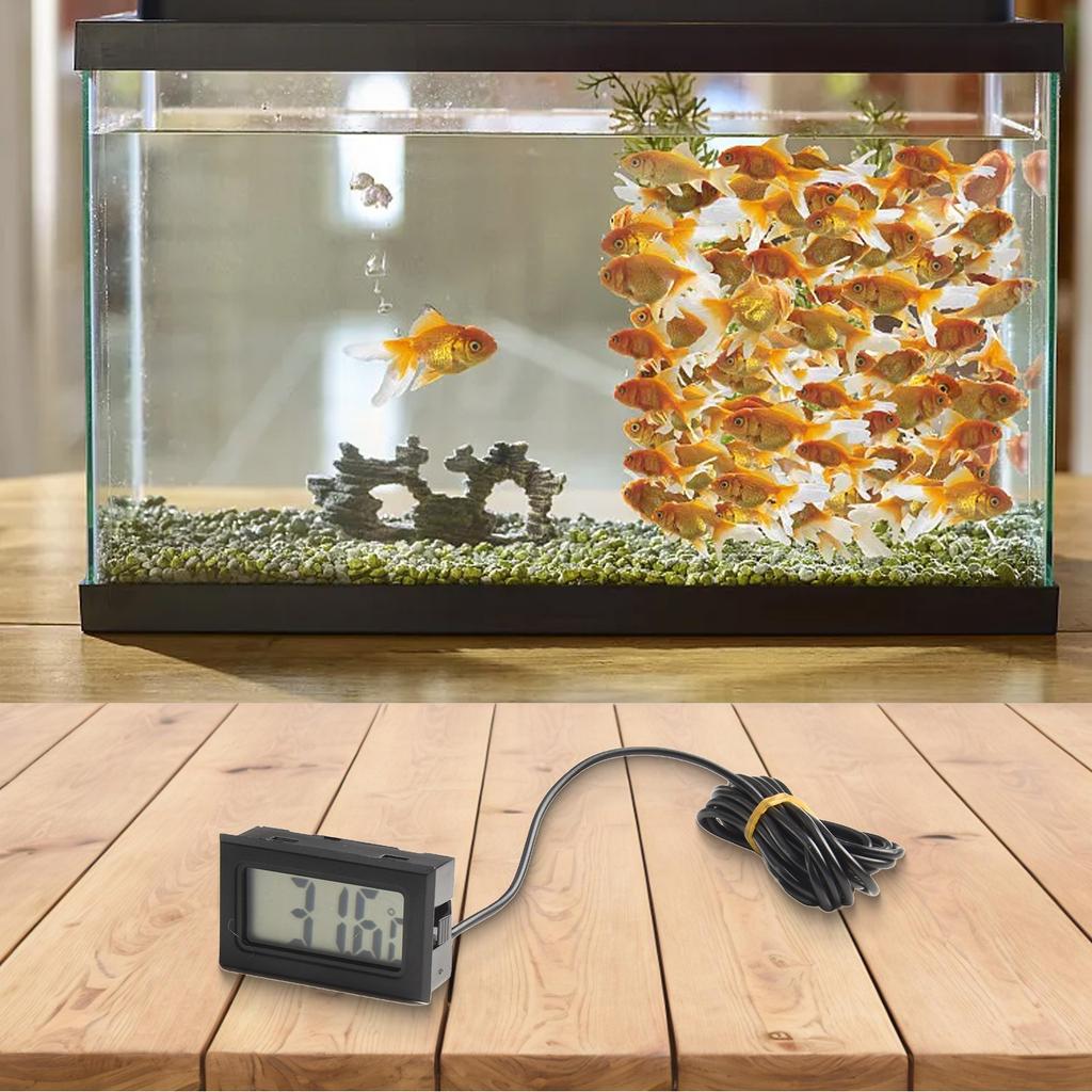 Waterproof Sensor Remote Thermometer LCD Up to 110°C Cable 2M Button Battery