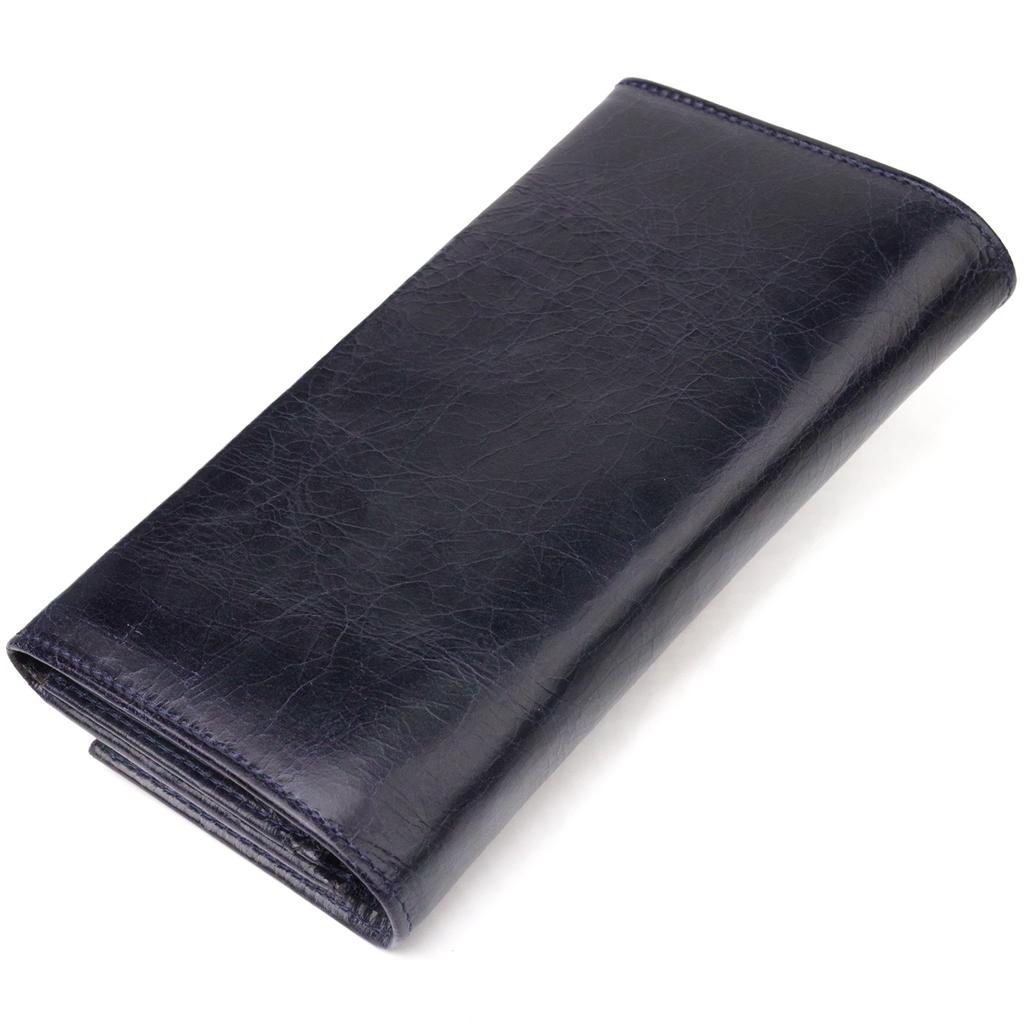 Women's Purse with Coin Holder Made of Genuine Leather CANPELLINI Wallet 21533 Blue