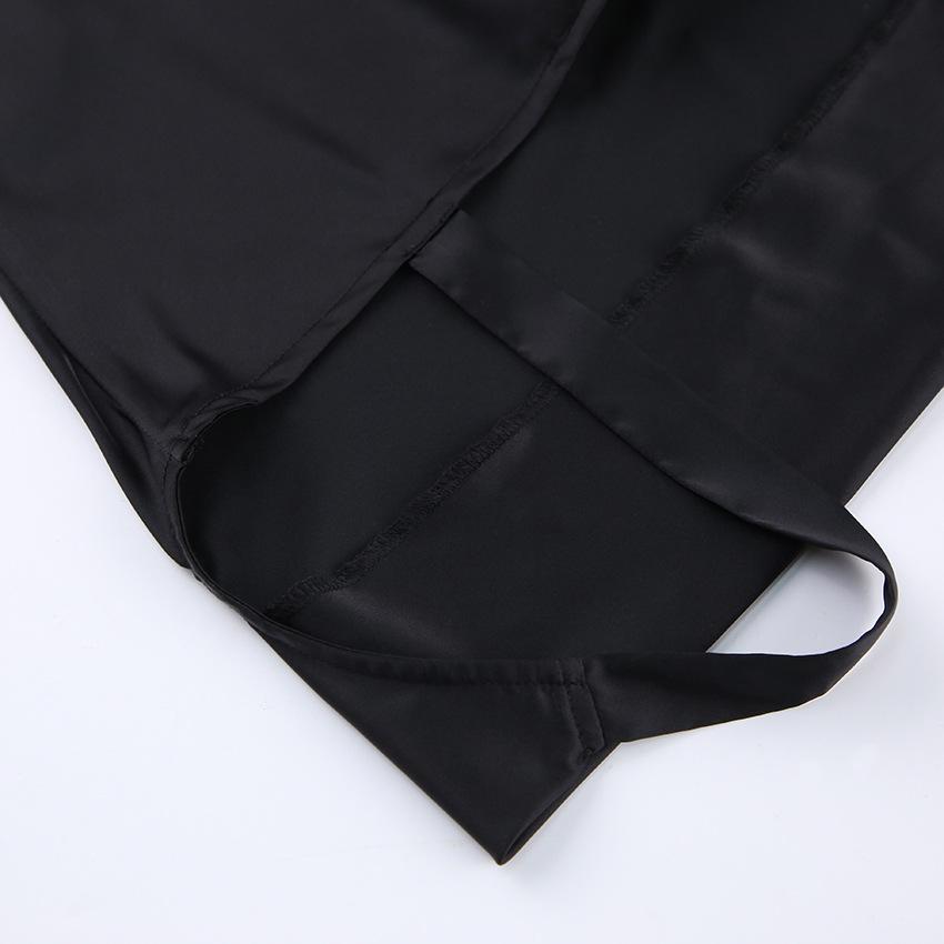 2024 Summer Ice Silk Little Black Dress - Elegant, Sexy Backless Long Skirt