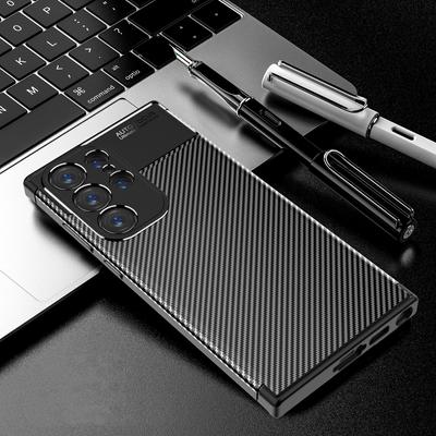 Carbon Fiber Cover For Samsung Galaxy S23 Ultra Case Shockproof Silicone Bumper For Samsung S23 Ultra Case For Galaxy S23 S23+