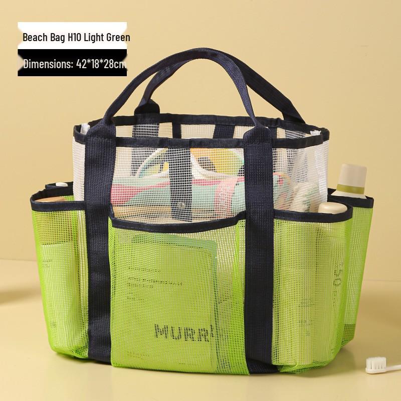 Große Strandtasche aus Mesh mit hoher Kapazität für Spielzeug und Badebekleidung – Multifunktionale Reisehandtasche