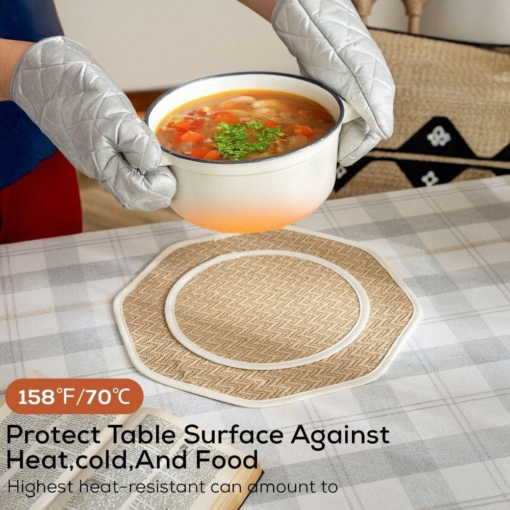 2Pcs Protective Table Placemat Linen Kitchen Mats Vintage Table Mats  Dining Tables