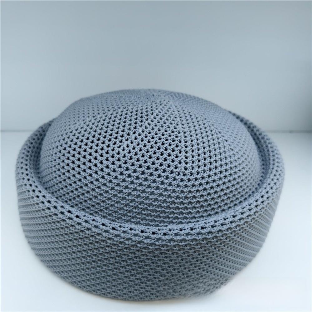 Fashion Elegant Style Mesh Breathable Beret Casual Knitting Hard Melon Peel Hat Stiff Brim Lightweight Sun Hat Outdoor Use