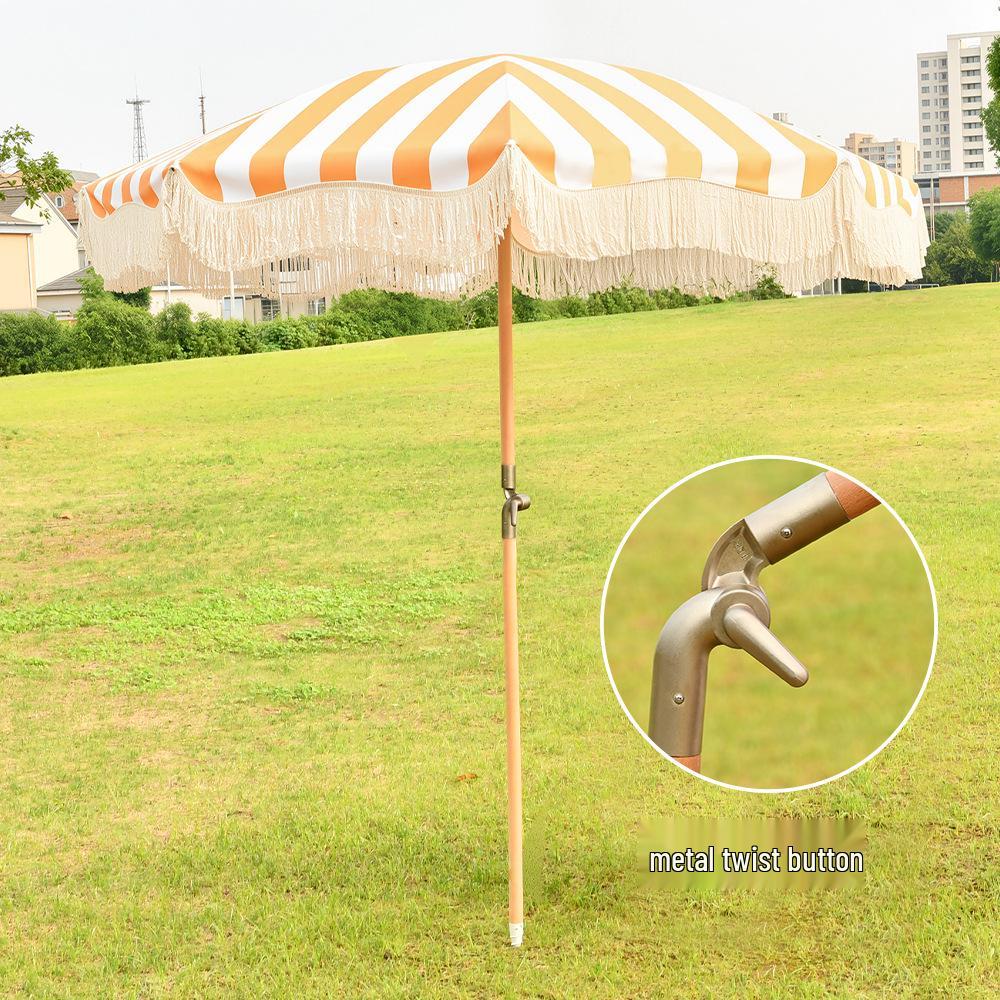 Outdoor Tassel Patio Umbrella: Beach, Scenic, Leisure, Hotel & Villa Sunshade