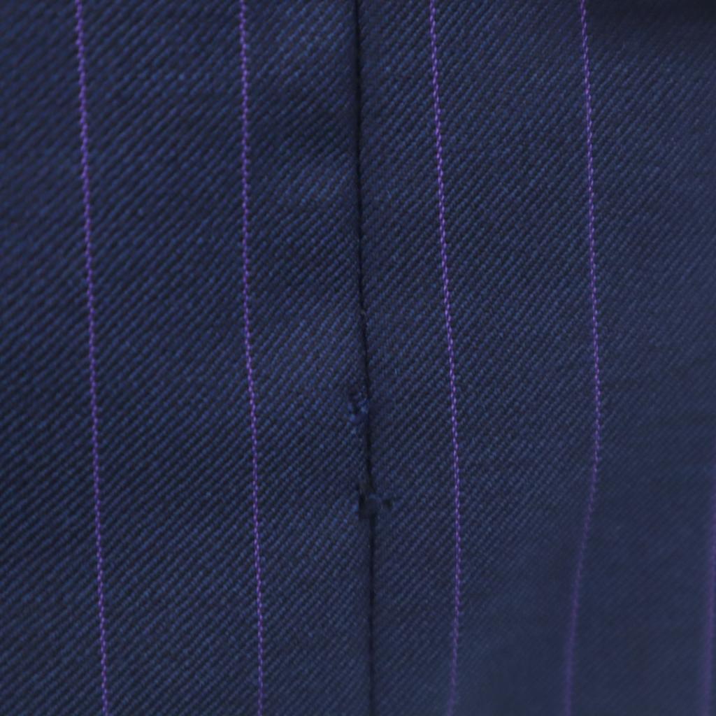 DORMEUIL Wollgestreifte maßgeschneiderte Jacke Marineblau Herren Gebraucht