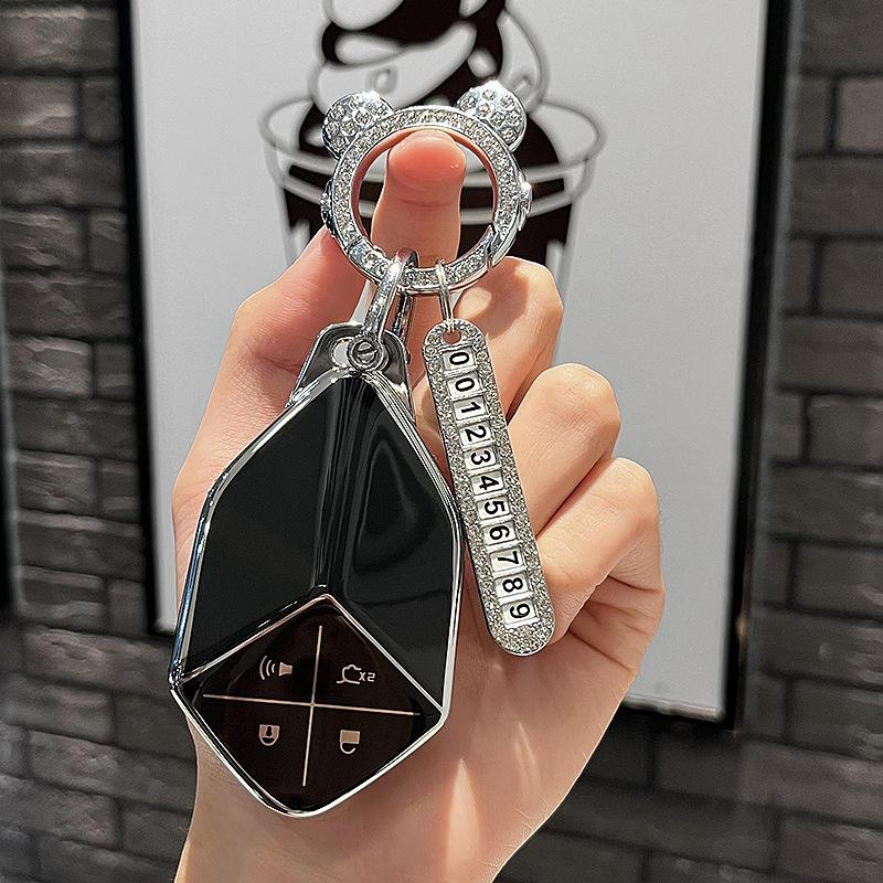 Chang'an Dark Bluesl03Smart Key Case Dedicated2022Dark Blue Key Case Protective Cover Metal Casing Buckle High-End