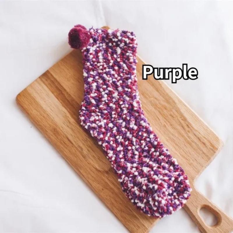 

Женские носки из кораллового флиса, осенние и зимние носки-трубочки, домашние носки-тапочки, теплые женские носки