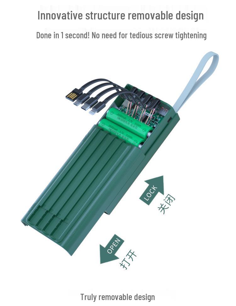 Solderless 4-Wire 12-Section 18650 Power Bank Kit with Ultra-Fast Disassembly