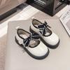 2024 New Girls Leather Shoes Simple Non-slip Bow Round-toe Versatile Soft Elegant Korean Style Kids Princess Loafers Soft Spring