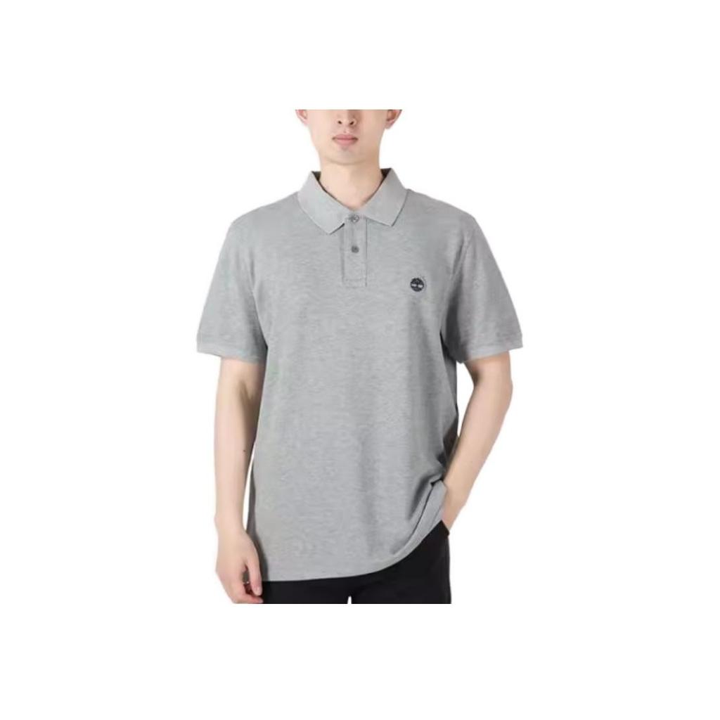 Timberland Casual Short Sleeve Polo Shirt Men polo shirts Gray A24H2-052