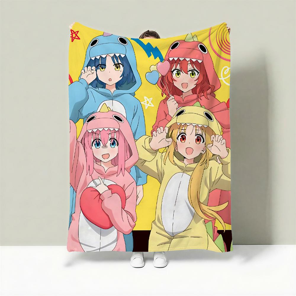 Anime B-Bocchi the Rock! Throw Lightweight 240g Flannel Blanket Soft Skin-friendly for Summer Cooling