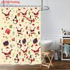 1Pc Santa Claus Printed Waterproof Shower Curtain, Bathroom Partition Privacy, Multiple Sizes, 12 Hooks, Easy To Install