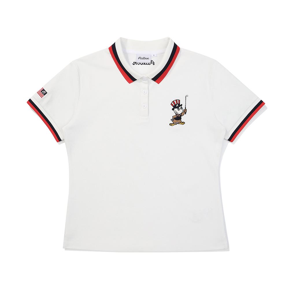 MALBON GOLF Bold Stripe T-Shirt White (Woman)