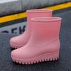 Fashion rain shoes women's new velvet adult outer wear water shoes non-slip waterproof versatile trend four-season medium tube rain boots