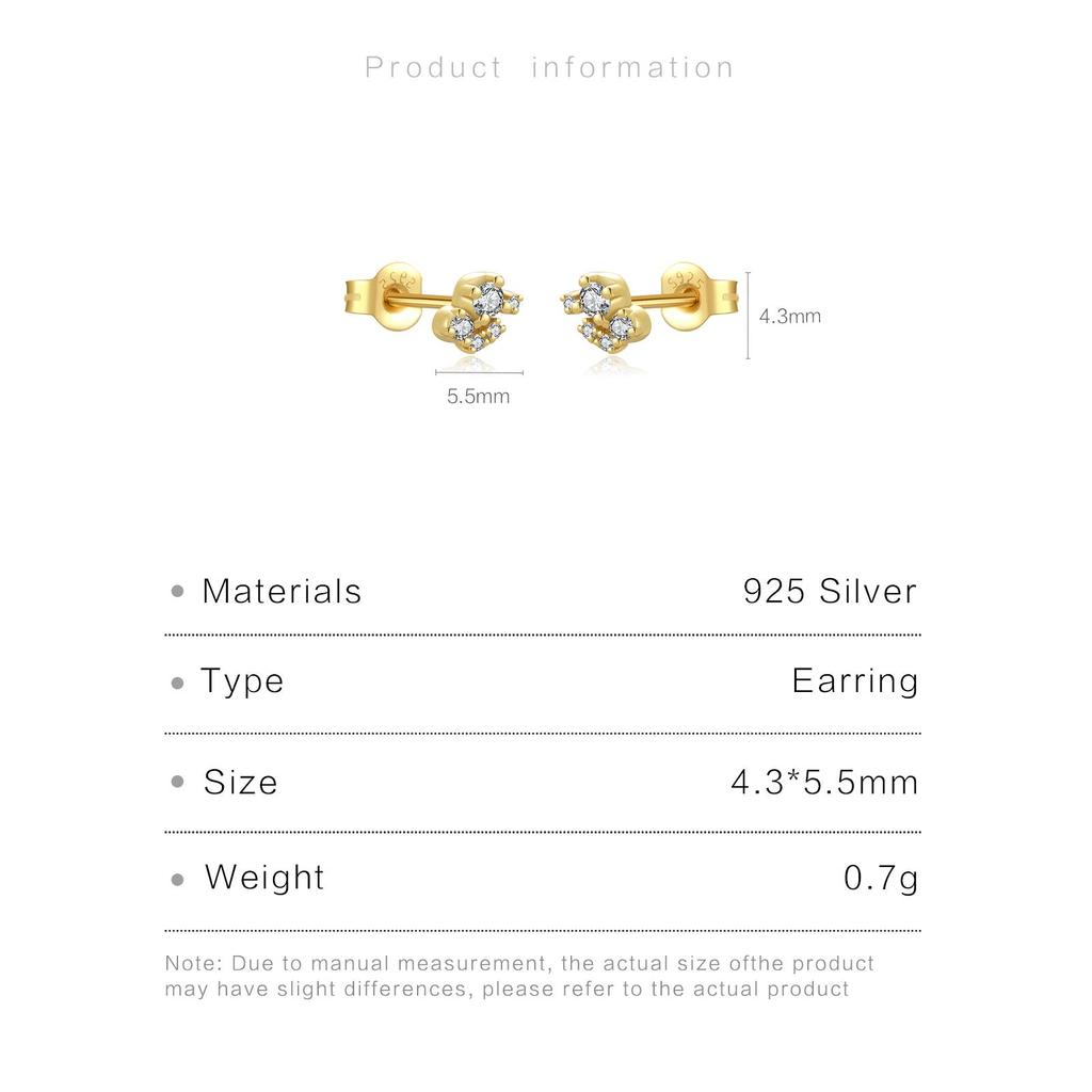 ANDYWEN Srebro próby 925 1 para małych, lekkich, luksusowych kolczyków sztyftowych dla kobiet 2023 wykwintna, delikatna biżuteria