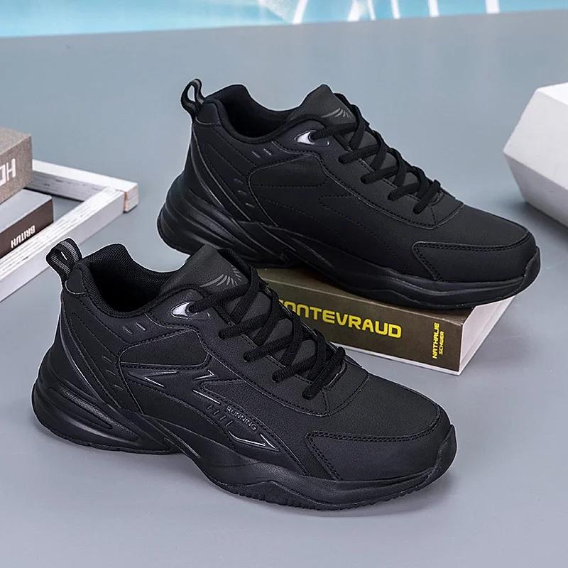 Thick Sole Versatile Clunky Sneaker for Men 2024 New Trend Mesh Lace Up Breathable Casual Sports Shoes