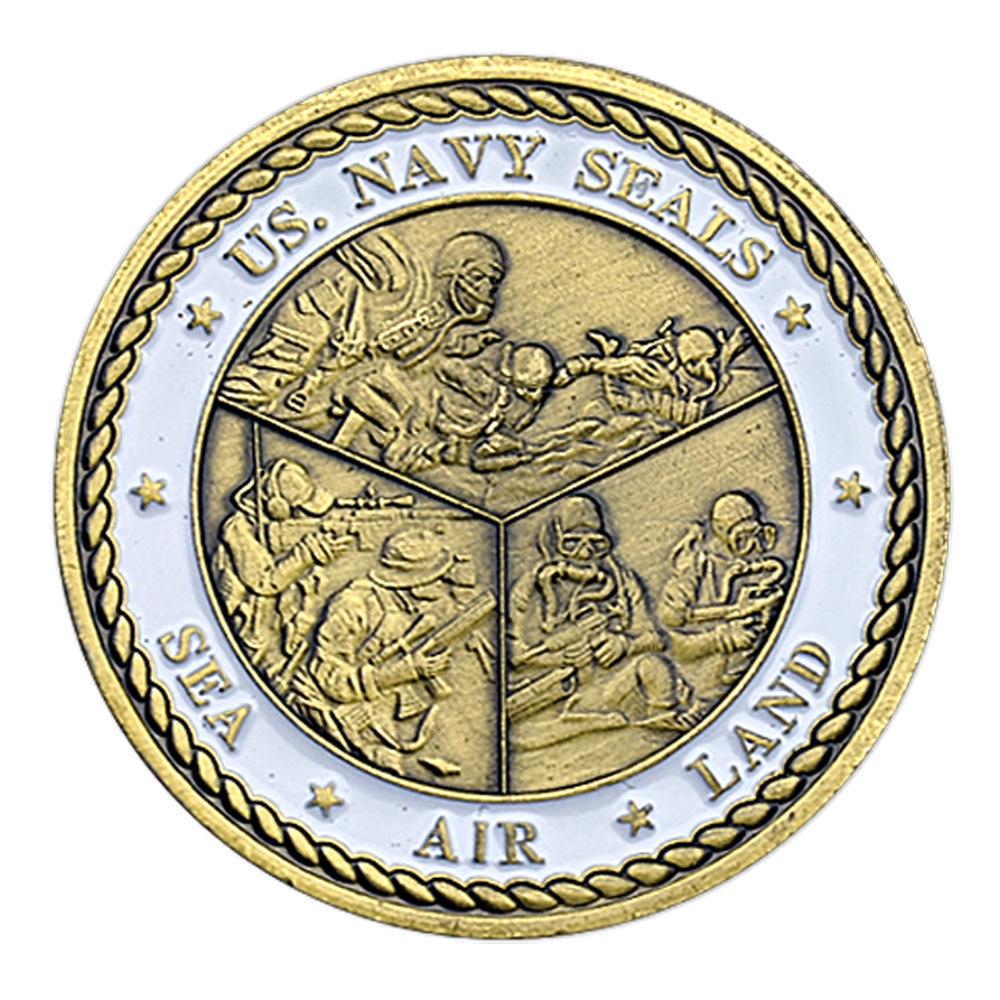 Navy Special Operations Command Challenge Coin, United States Navy, Air, and Land Badges, Army Commemorative Medal, American Bronze Medal