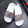 Couples casual oil painting wind slippers summer soft-sole non-slip outdoor beach shoes fashion men and women's walking sandals