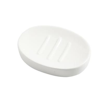 Soap Dish - Ceramic - Oval - White Enamel - Customizable - 13.5 Cm X 10 Cm X 2.5 Cm