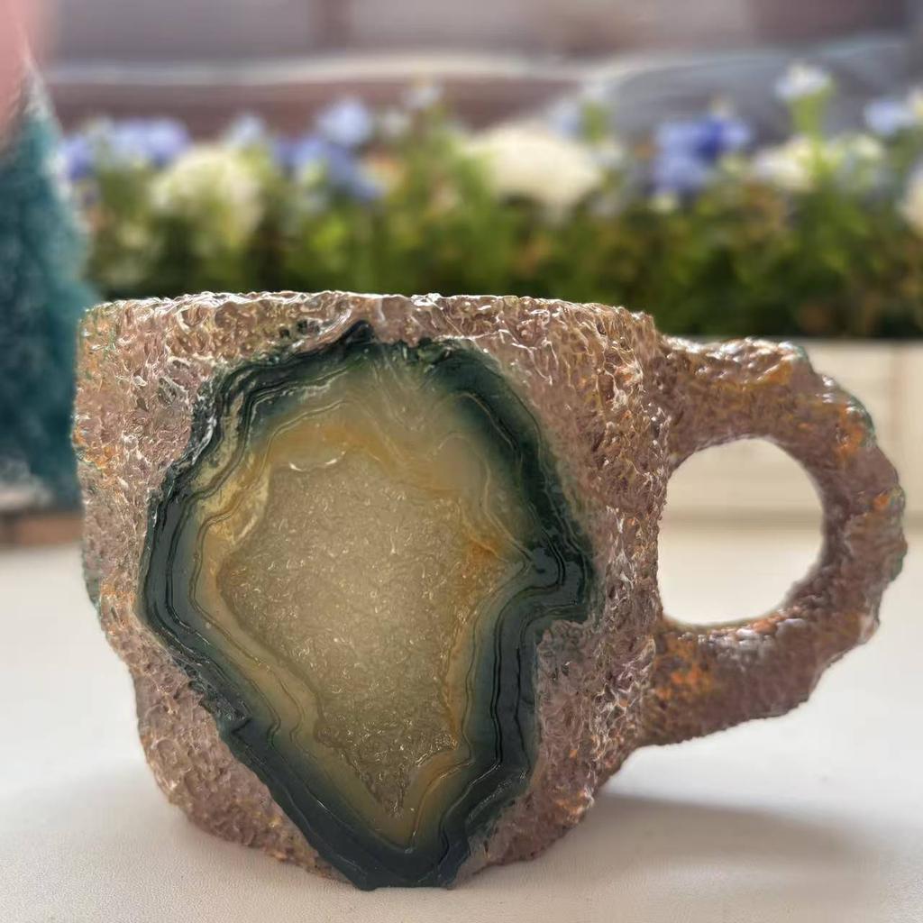 Mineral Crystal Coffee Mugs Imitation Mineral Crystal Coffee Resin Crystal Cup