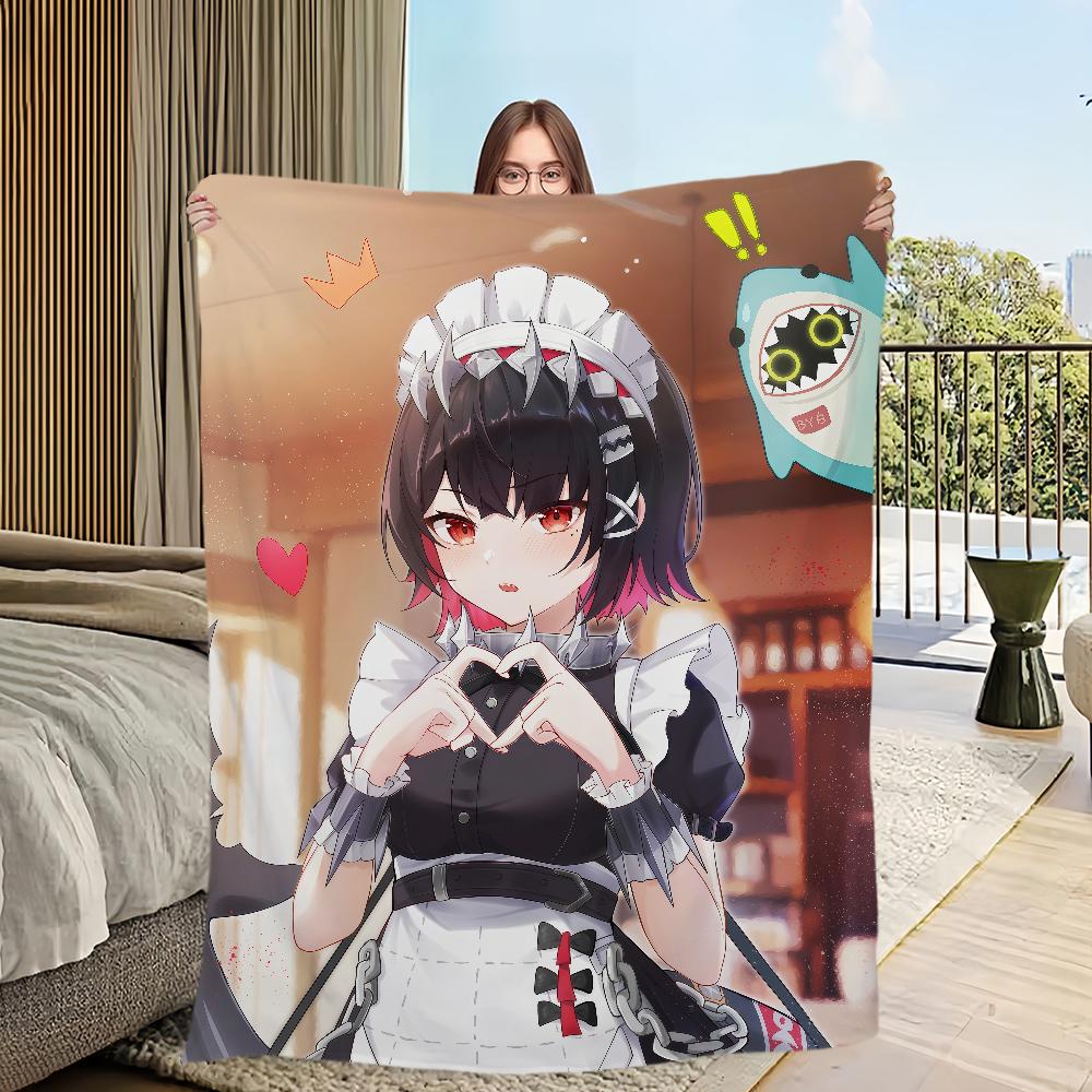 

ZZZ Эллен Джо фанарт Zenless Zone Zero Фланелевое теплое комфортное мягкое плюшевое одеяло для дивана, гостиной, офиса, спальни, для путешествий, подарок 75x90cm