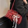 2025 new French ballet style bow sweet cool underarm Boston bag large capacity casual temperament shoulder bag